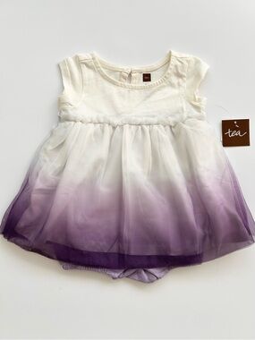 NWT Tea Collection Taro Purple Ombre Tulle Romper Dress  Size 3-6 Months
